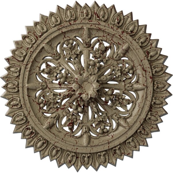 Ekena Millwork Lariah Ceiling Medallion (Canopies up to 1 3/8"), 24 3/4"OD 1 3/8"ID x 3 1/4"P, Gobi Desert Crackle CM24LAGDC - main